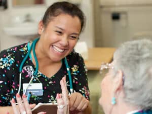 A caregiver/nurse at Bishop Care